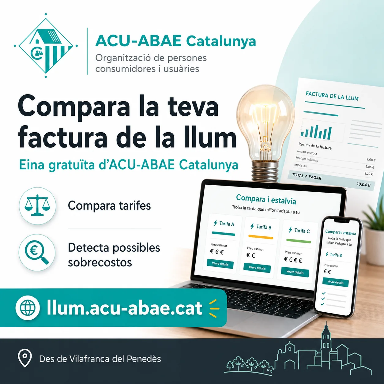 ACU-ABAE incorpora una aplicación para informar al consumidor si paga de más en su factura de la Luz